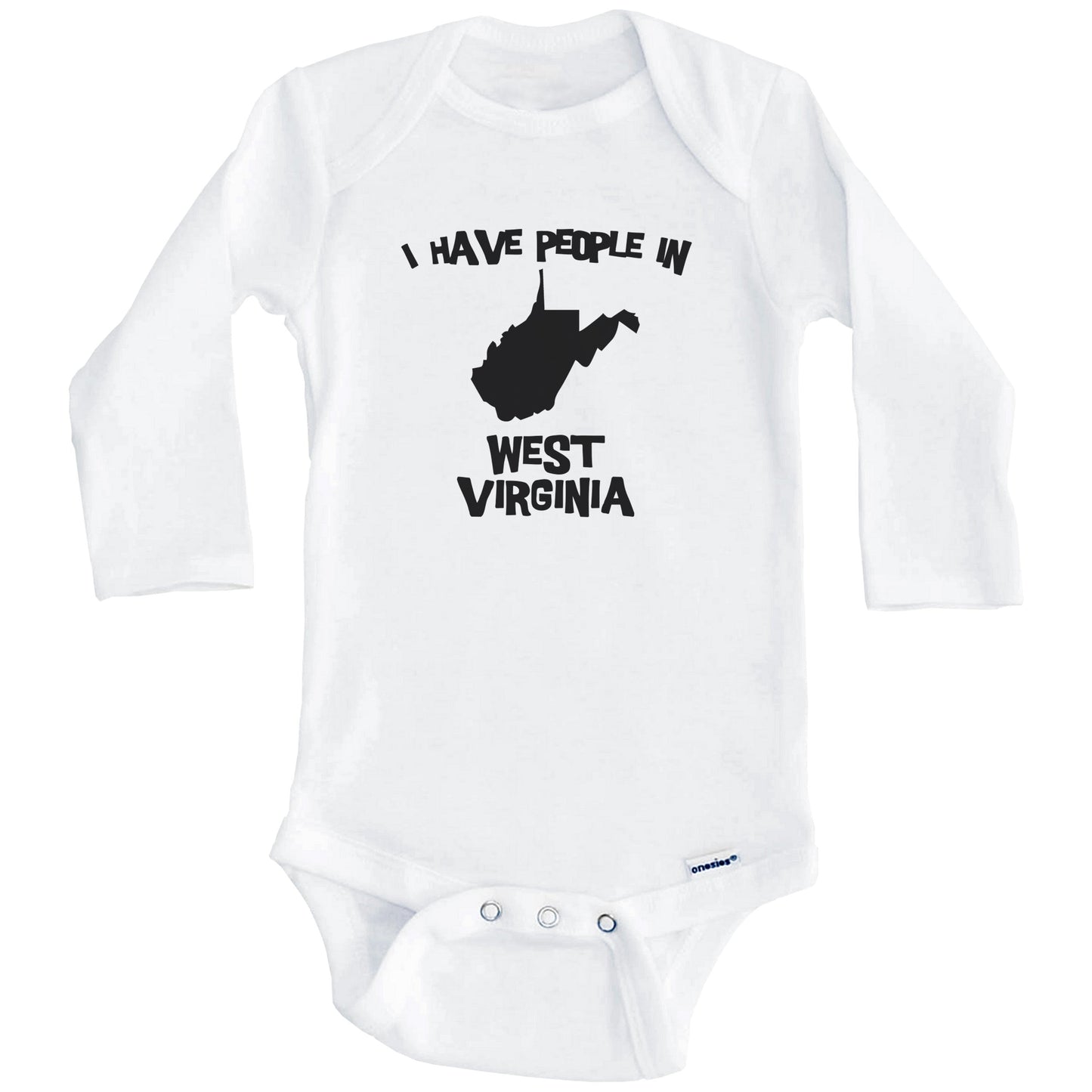 State Silhouette I Have People In West Virginia Baby Bodysuit (Long Sleeves)