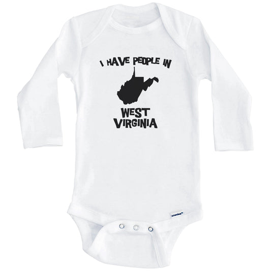 State Silhouette I Have People In West Virginia Baby Bodysuit (Long Sleeves)