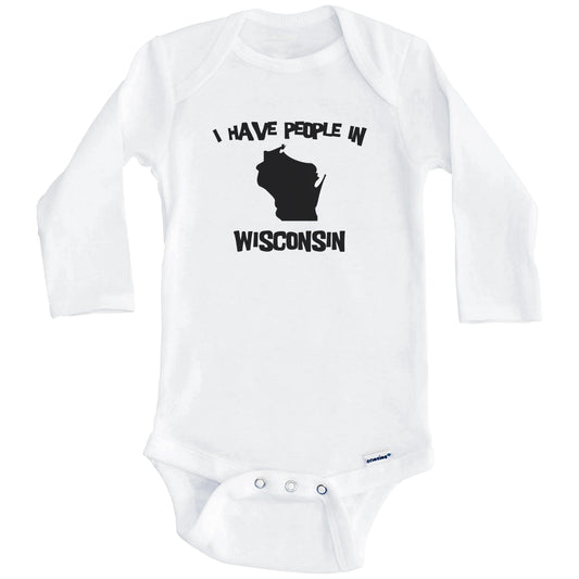 State Silhouette I Have People In Wisconsin Baby Bodysuit (Long Sleeves)
