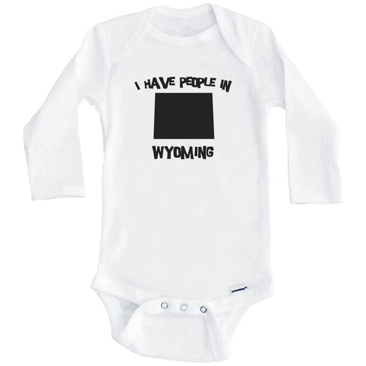 State Silhouette I Have People In Wyoming Baby Bodysuit (Long Sleeves)