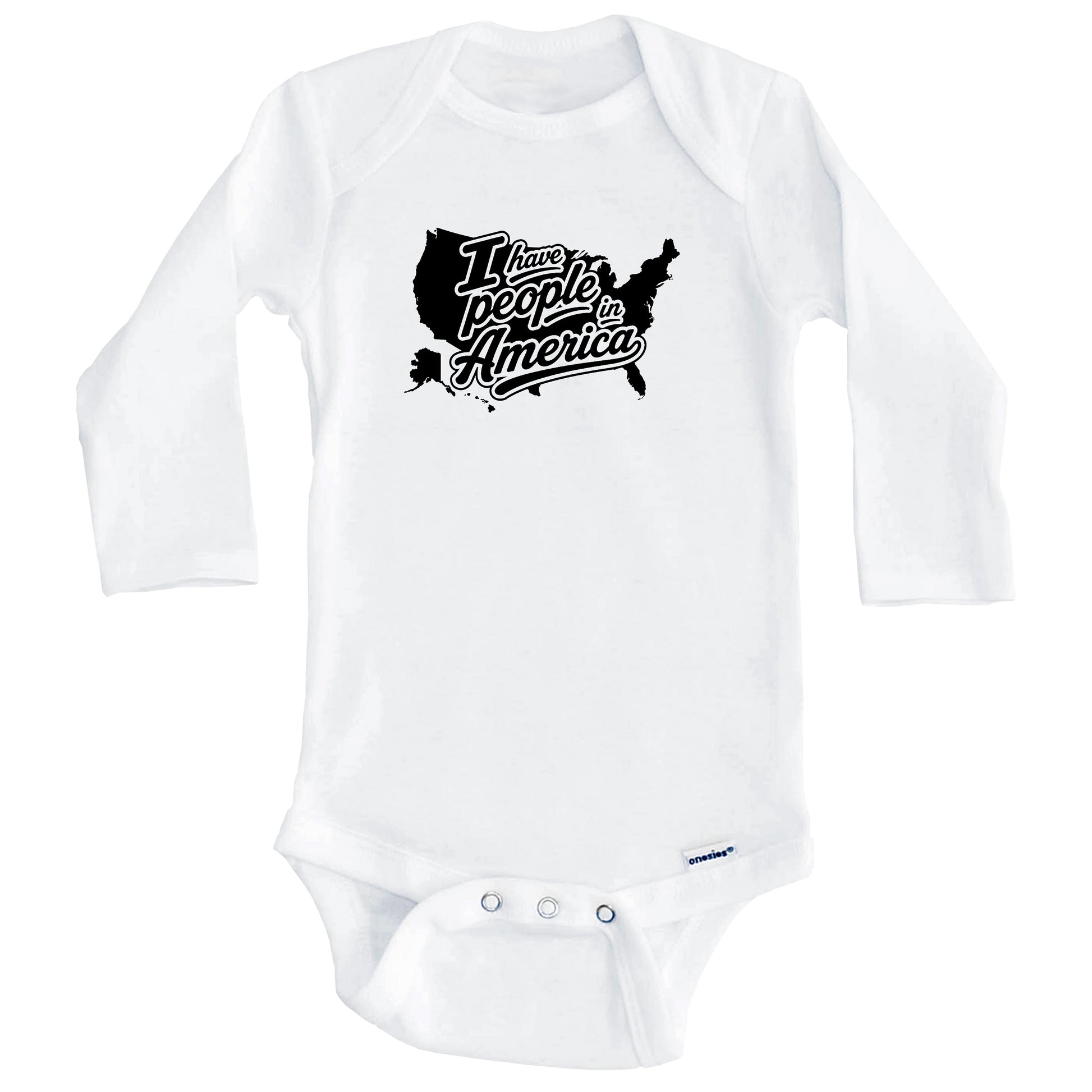 I Have People In America Country Silhouette Baby Bodysuit (Long Sleeves)