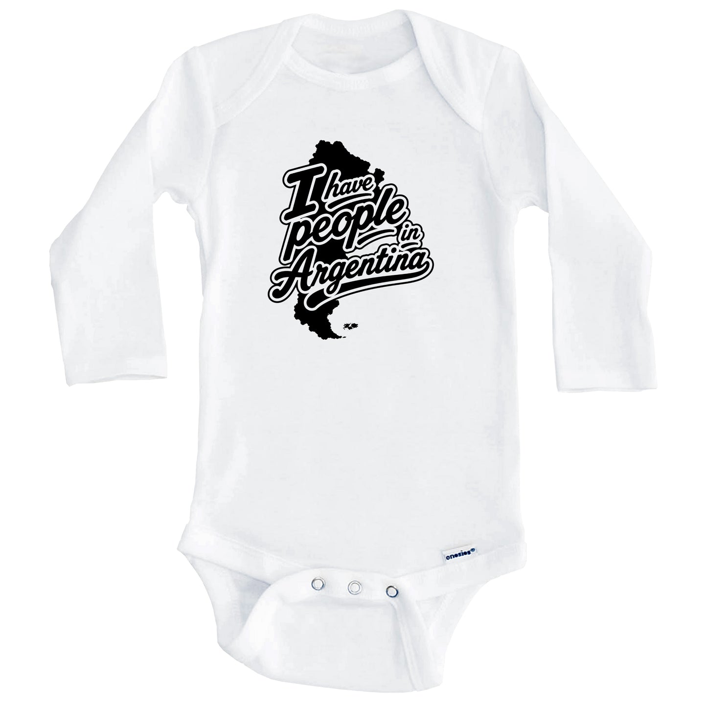 I Have People In Argentina Country Silhouette Baby Bodysuit (Long Sleeves)