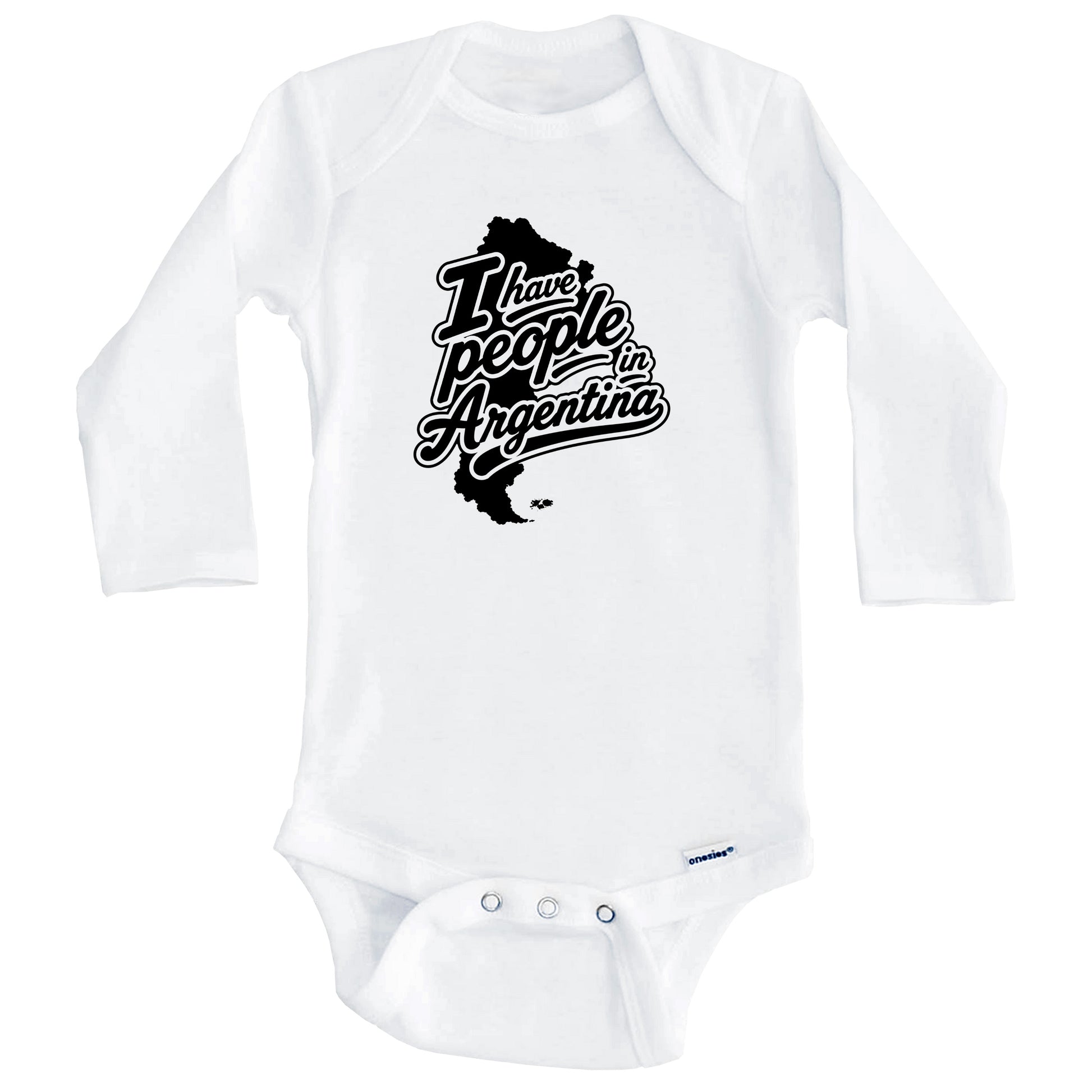 I Have People In Argentina Country Silhouette Baby Bodysuit (Long Sleeves)
