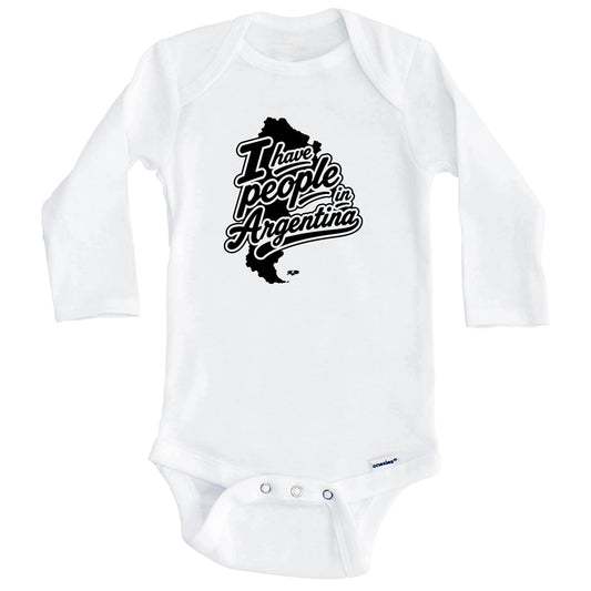 I Have People In Argentina Country Silhouette Baby Bodysuit (Long Sleeves)