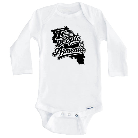 I Have People In Armenia Country Silhouette Baby Bodysuit (Long Sleeves)