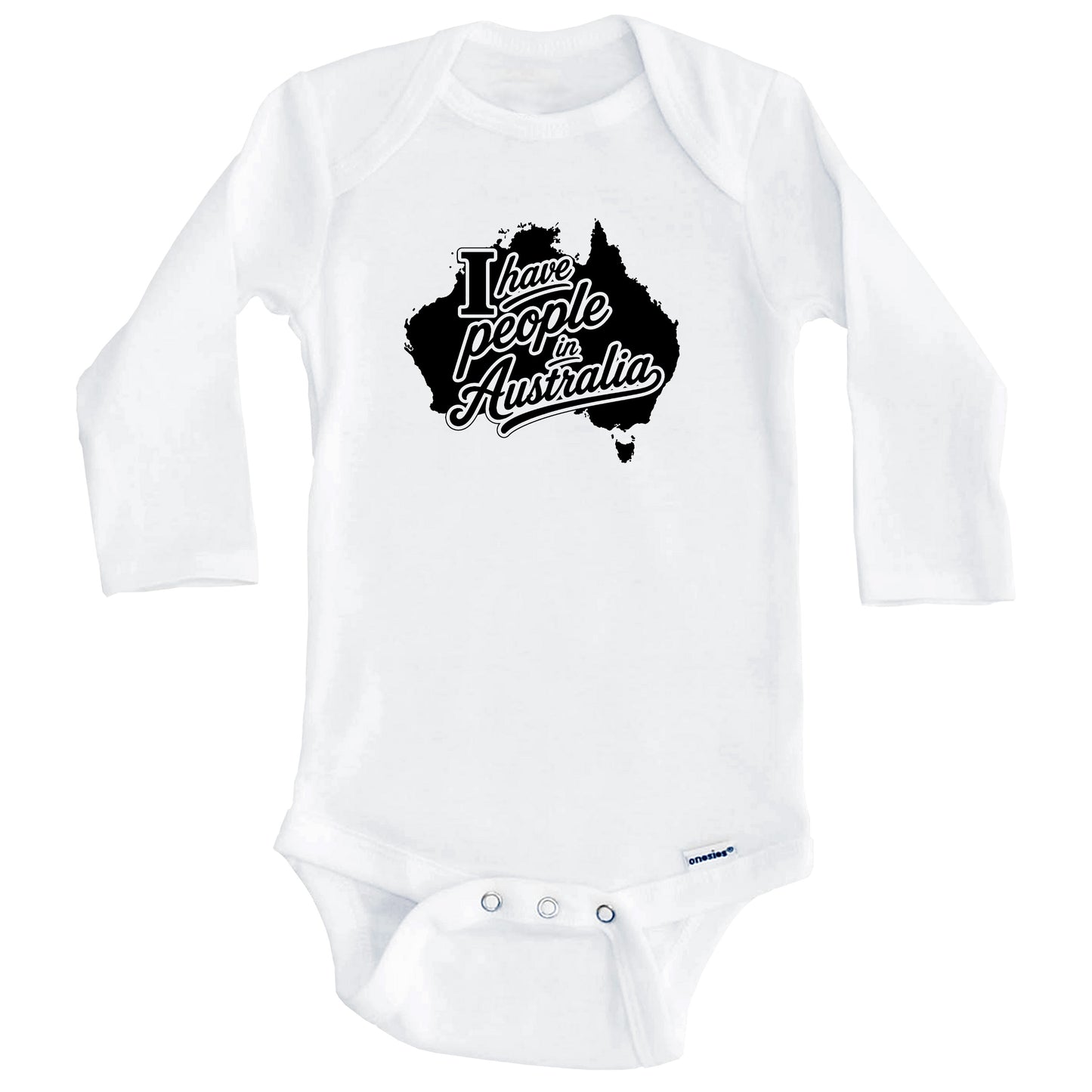 I Have People In Australia Country Silhouette Baby Bodysuit (Long Sleeves)