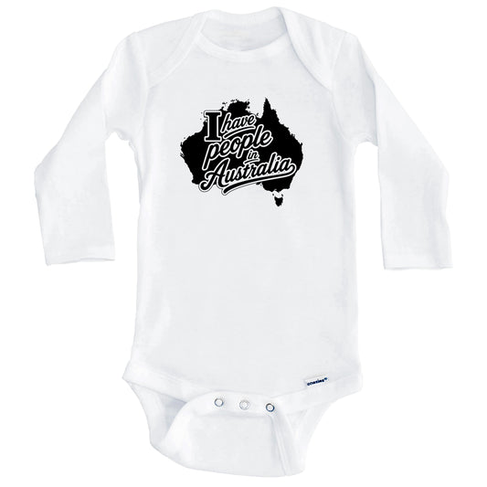 I Have People In Australia Country Silhouette Baby Bodysuit (Long Sleeves)