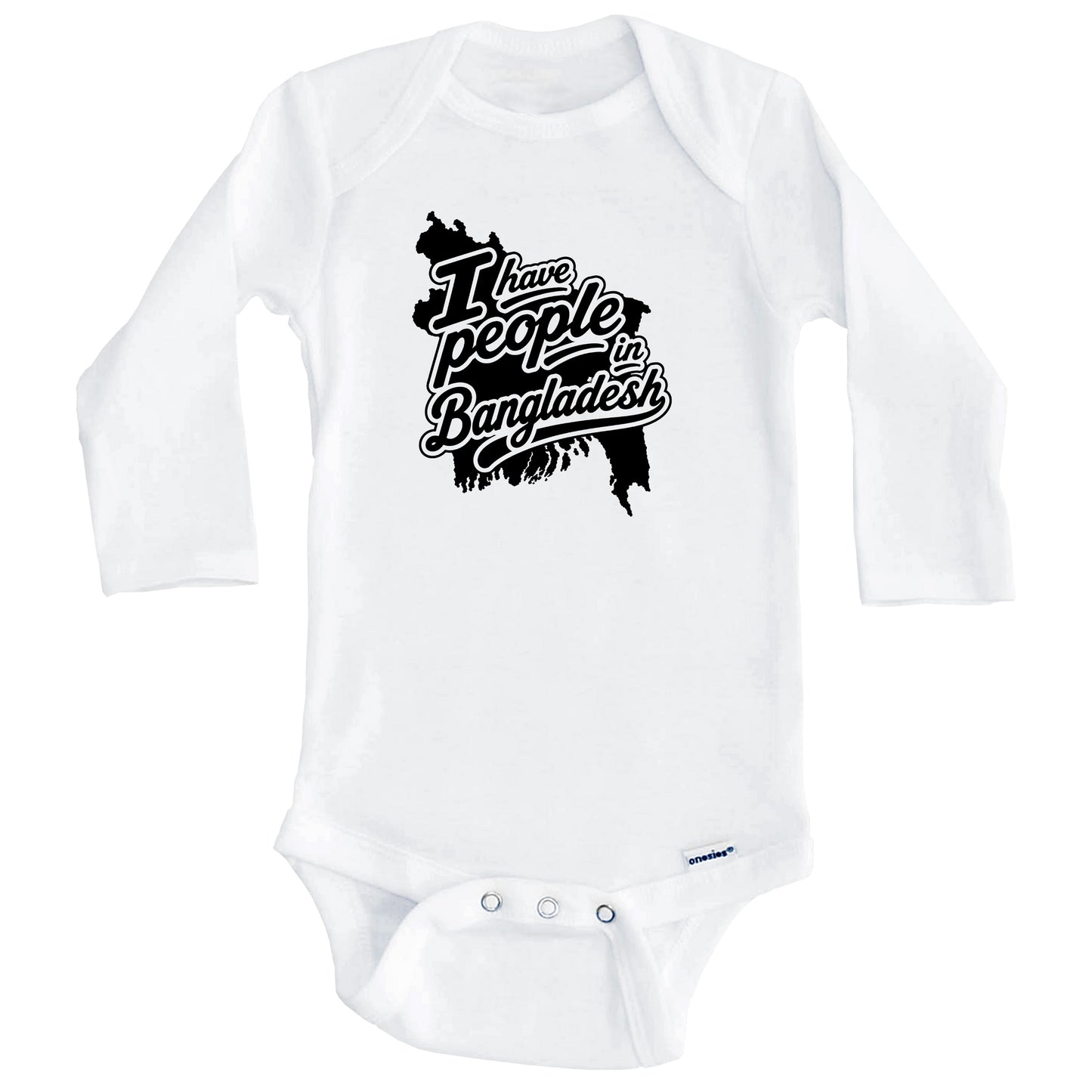 I Have People In Bangladesh Country Silhouette Baby Bodysuit (Long Sleeves)