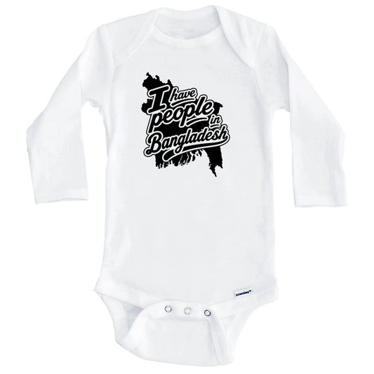 I Have People In Bangladesh Country Silhouette Baby Bodysuit (Long Sleeves)