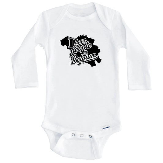 I Have People In Belgium Country Silhouette Baby Bodysuit (Long Sleeves)