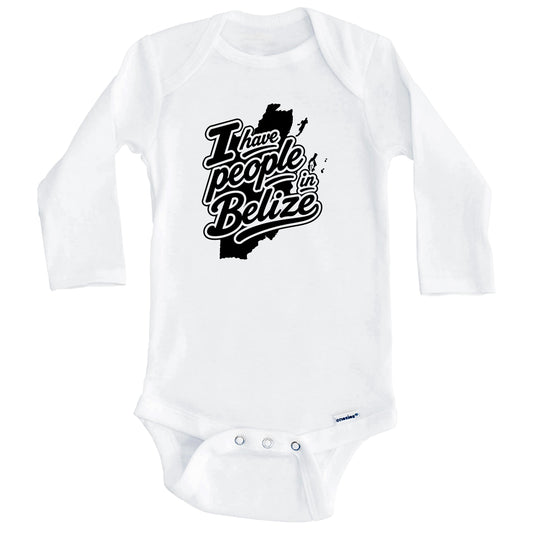 I Have People In Belize Country Silhouette Baby Bodysuit (Long Sleeves)