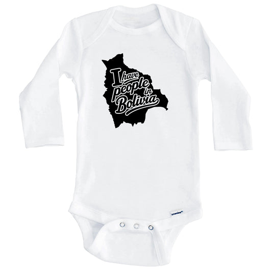 I Have People In Bolivia Country Silhouette Baby Bodysuit (Long Sleeves)