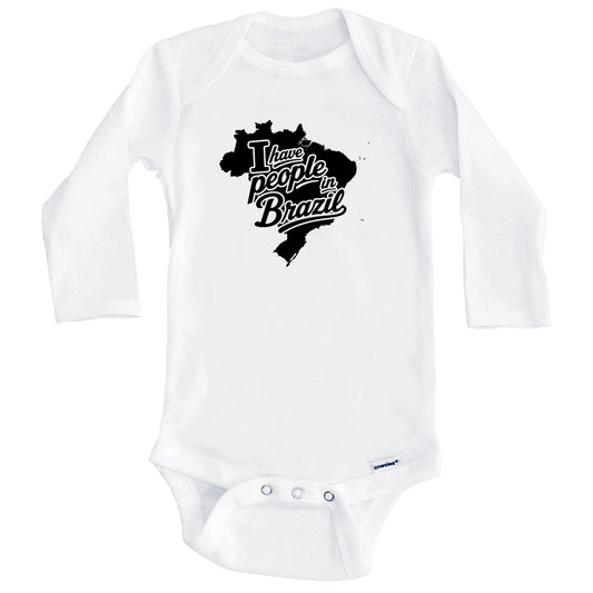 I Have People In Brazil Country Silhouette Baby Bodysuit (Long Sleeves)