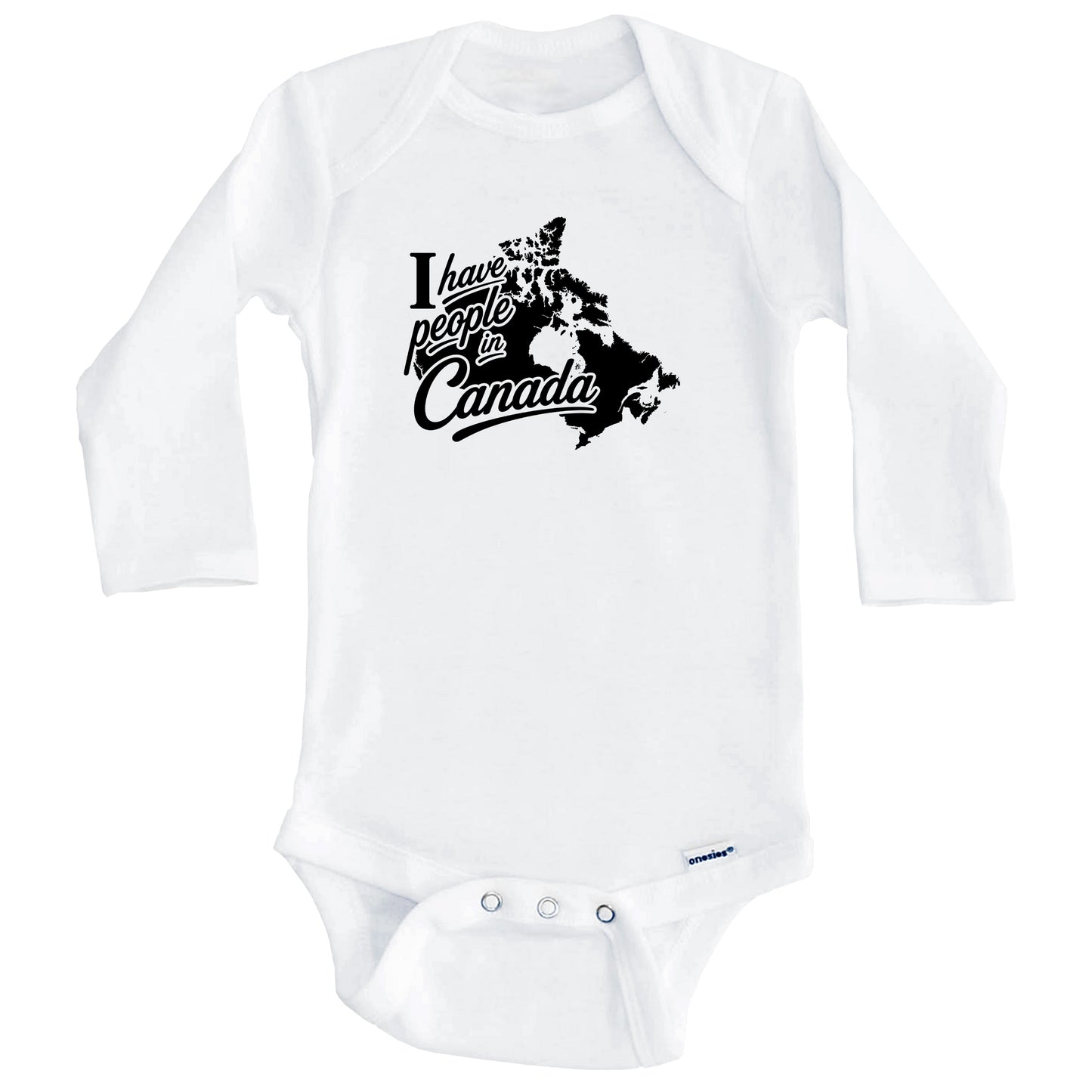 I Have People In Canada Country Silhouette Baby Bodysuit (Long Sleeves)
