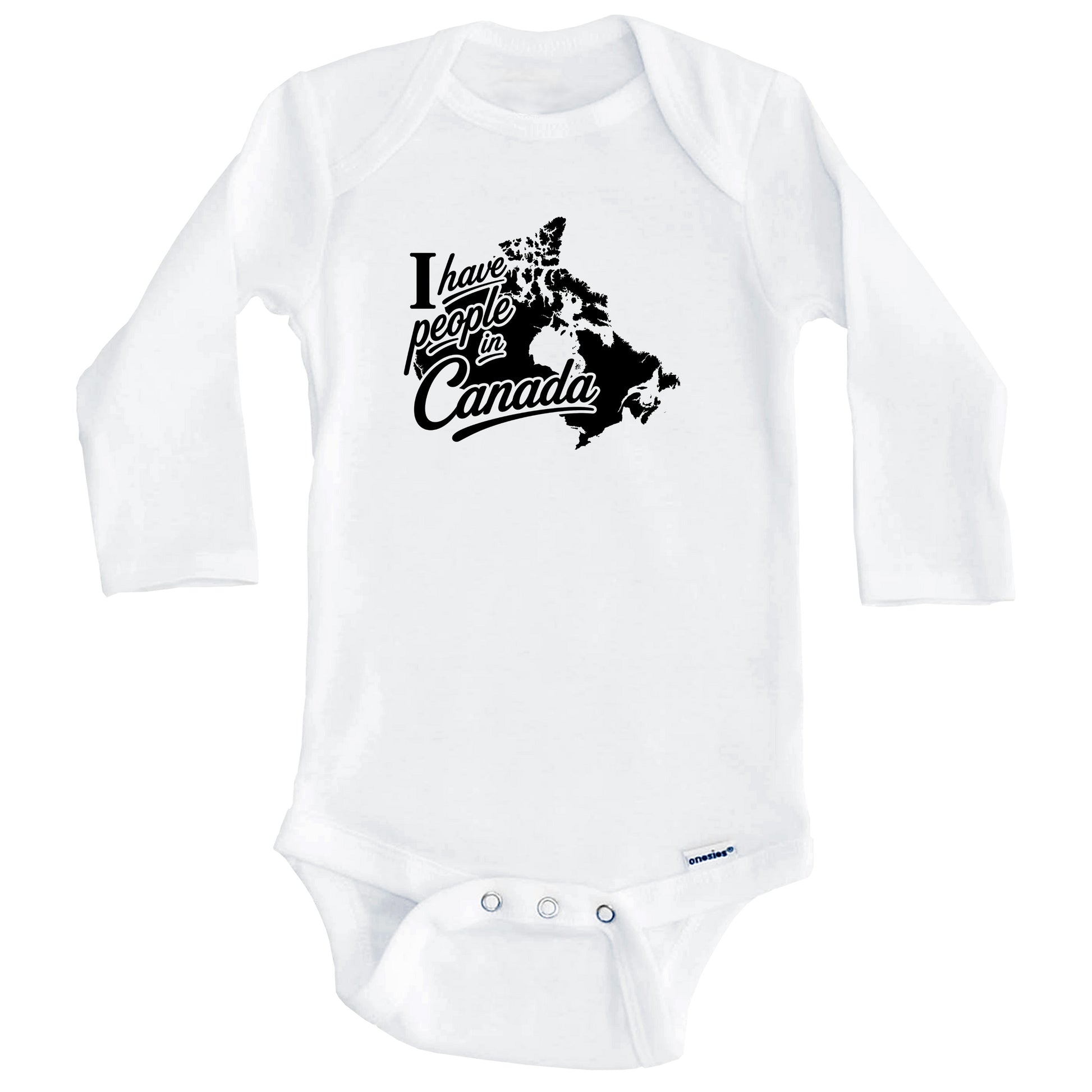 I Have People In Canada Country Silhouette Baby Bodysuit (Long Sleeves)
