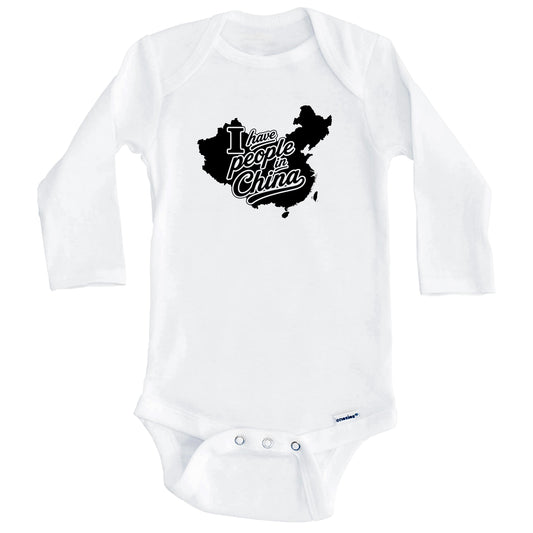 I Have People In China Country Silhouette Baby Bodysuit (Long Sleeves)