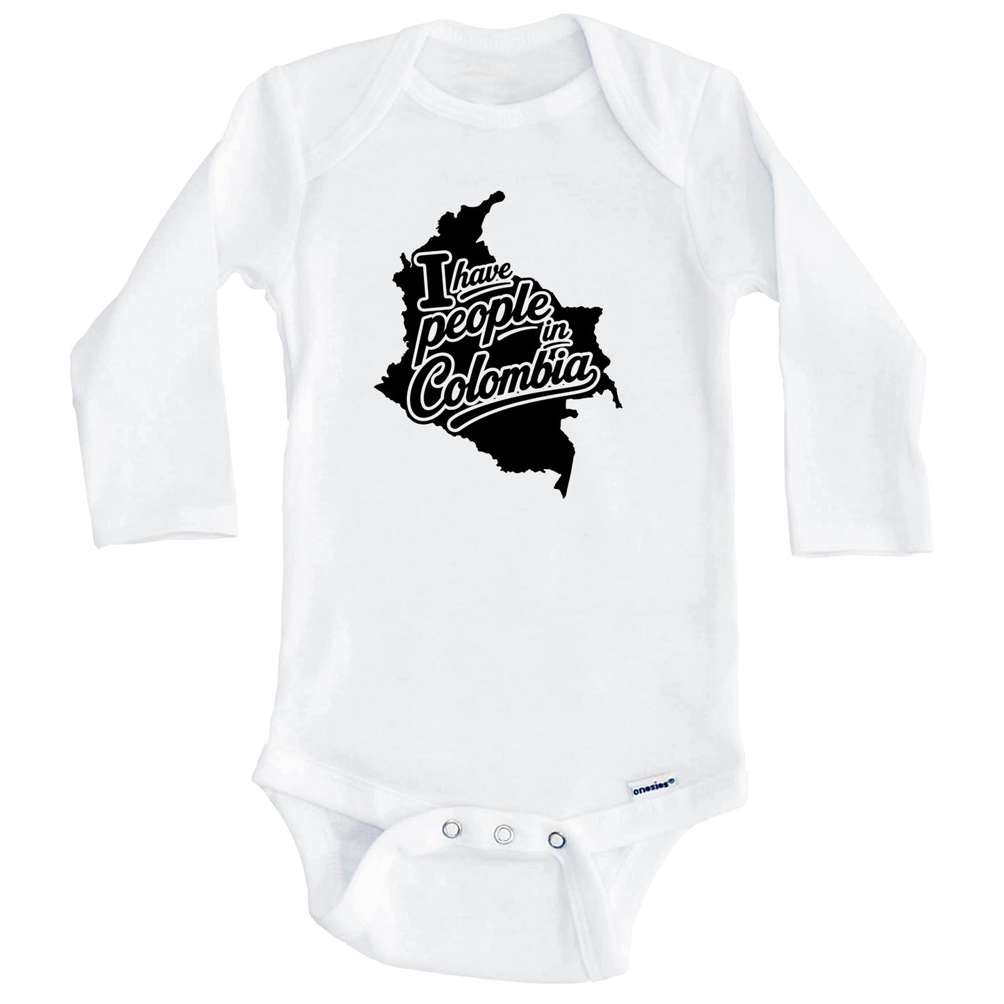 I Have People In Colombia Country Silhouette Baby Bodysuit (Long Sleeves)