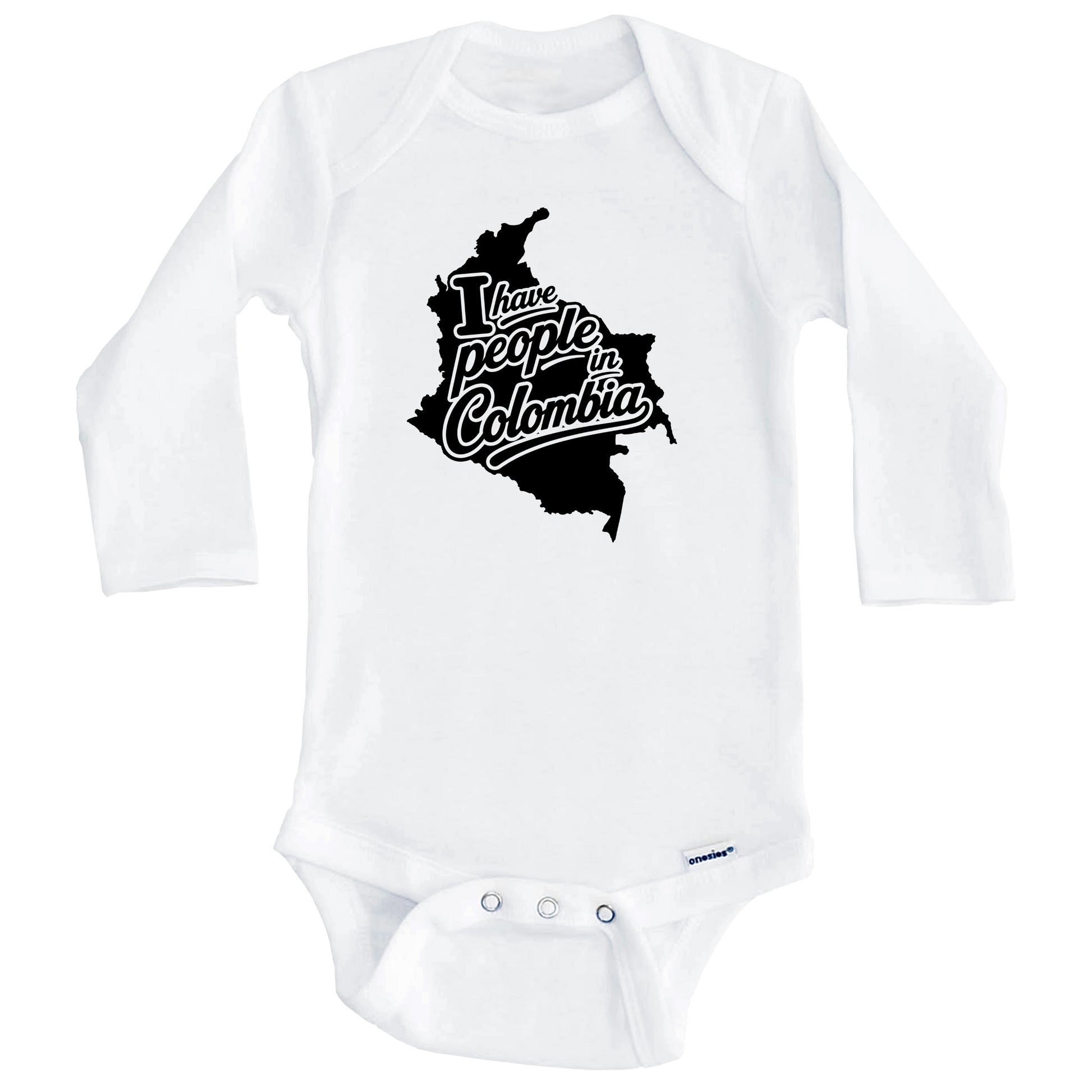 I Have People In Colombia Country Silhouette Baby Bodysuit (Long Sleeves)