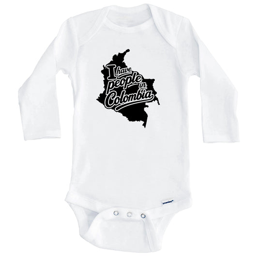 I Have People In Colombia Country Silhouette Baby Bodysuit (Long Sleeves)