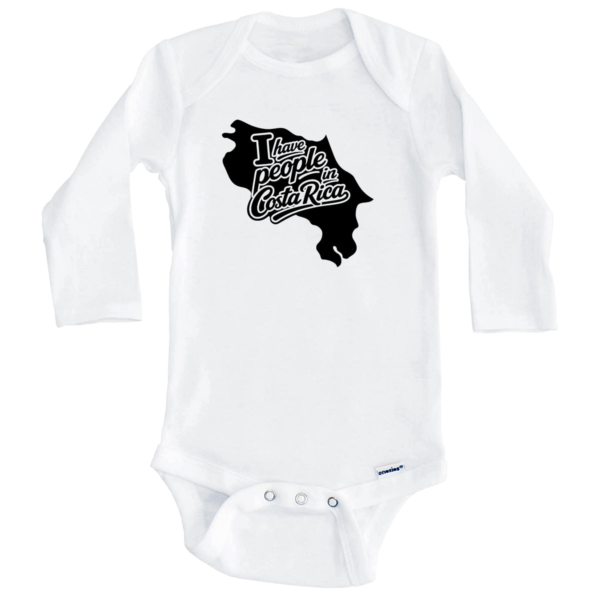 I Have People In Costa Rica Country Silhouette Baby Bodysuit (Long Sleeves)