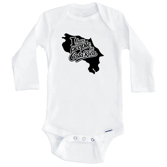 I Have People In Costa Rica Country Silhouette Baby Bodysuit (Long Sleeves)