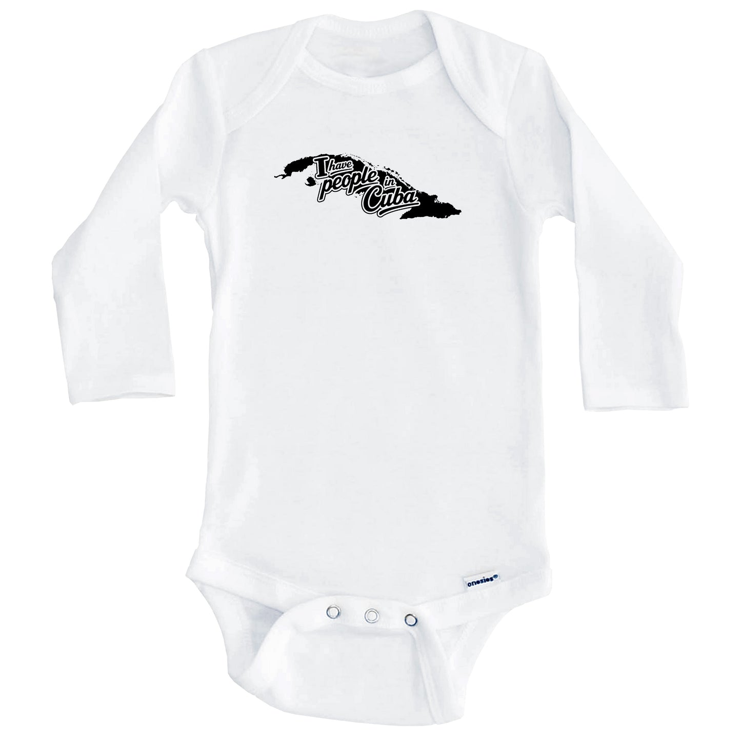 I Have People In Cuba Country Silhouette Baby Bodysuit (Long Sleeves)