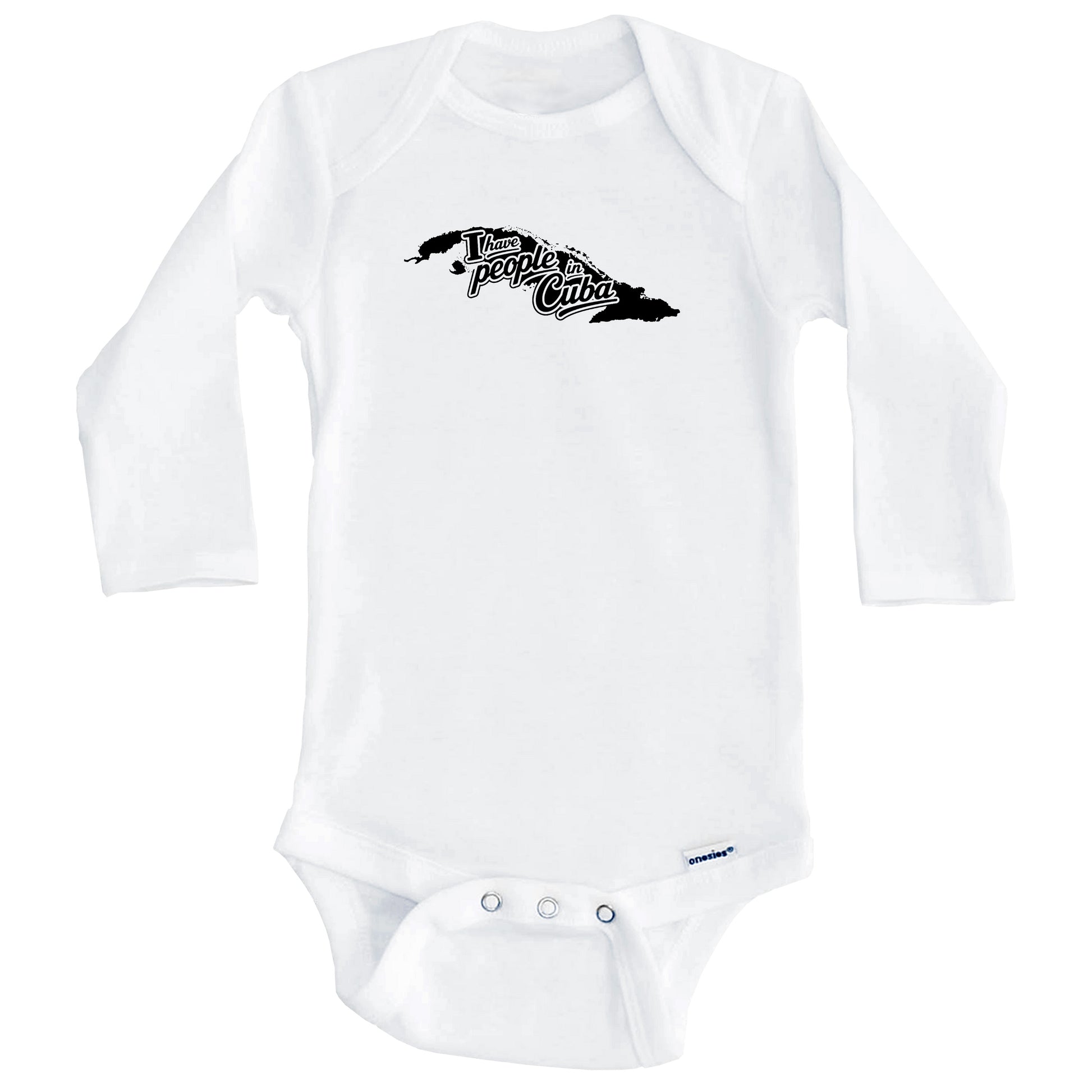 I Have People In Cuba Country Silhouette Baby Bodysuit (Long Sleeves)
