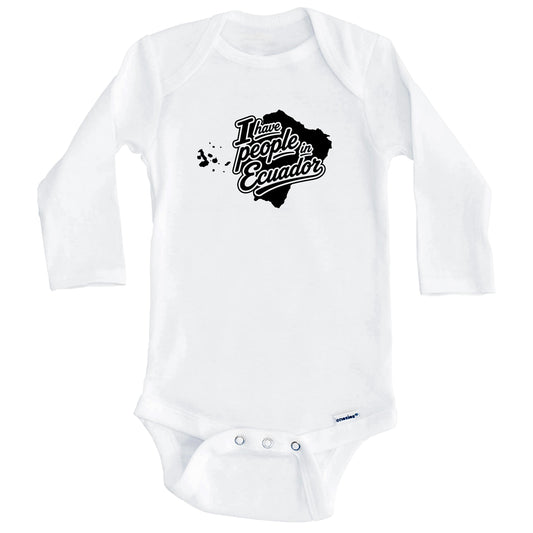 I Have People In Ecuador Country Silhouette Baby Bodysuit (Long Sleeves)