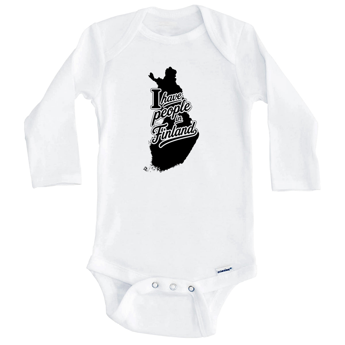 I Have People In Finland Country Silhouette Baby Bodysuit (Long Sleeves)