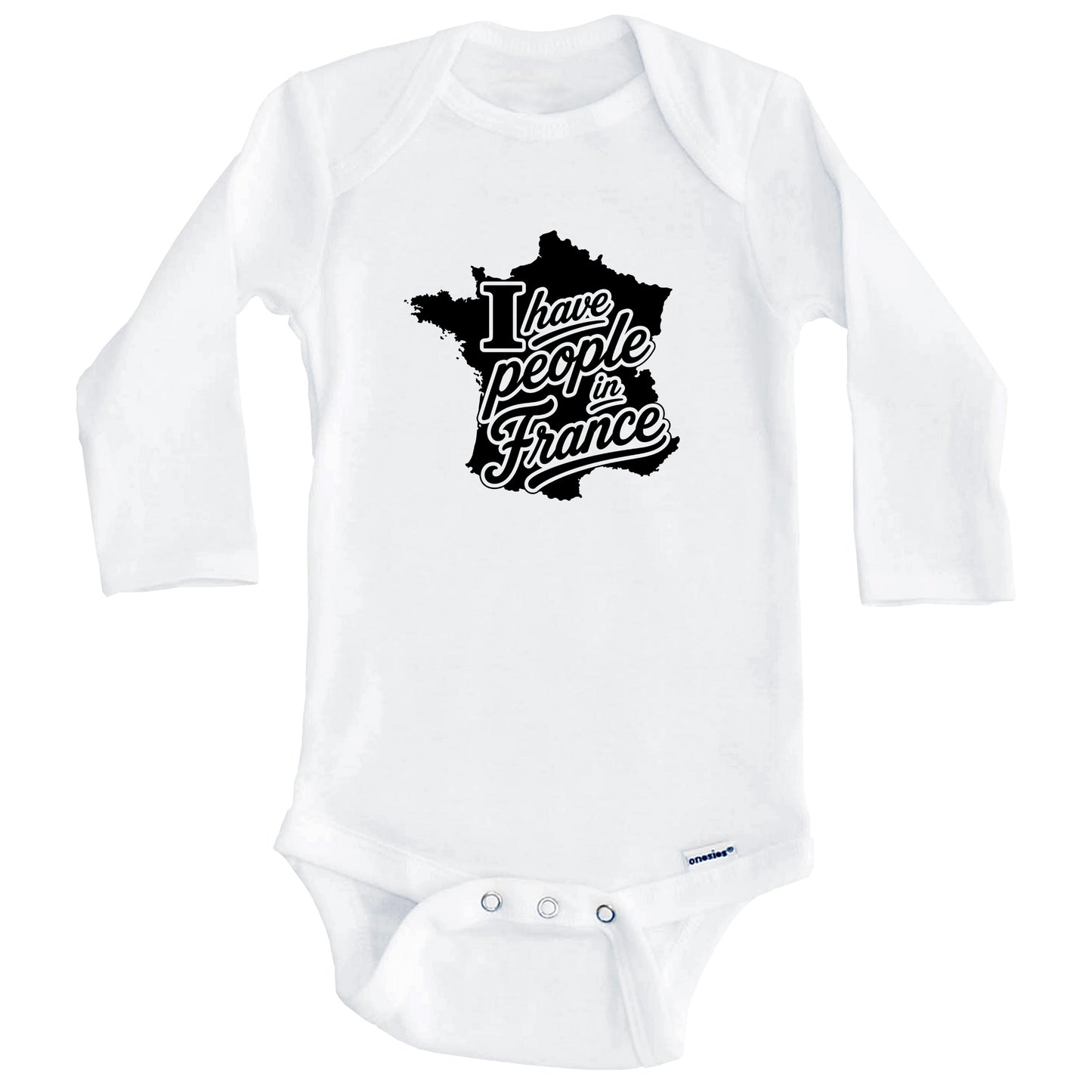I Have People In France Country Silhouette Baby Bodysuit (Long Sleeves)