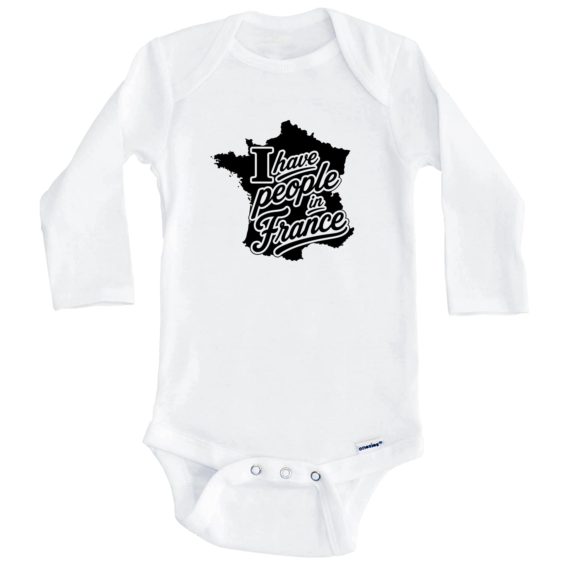 I Have People In France Country Silhouette Baby Bodysuit (Long Sleeves)