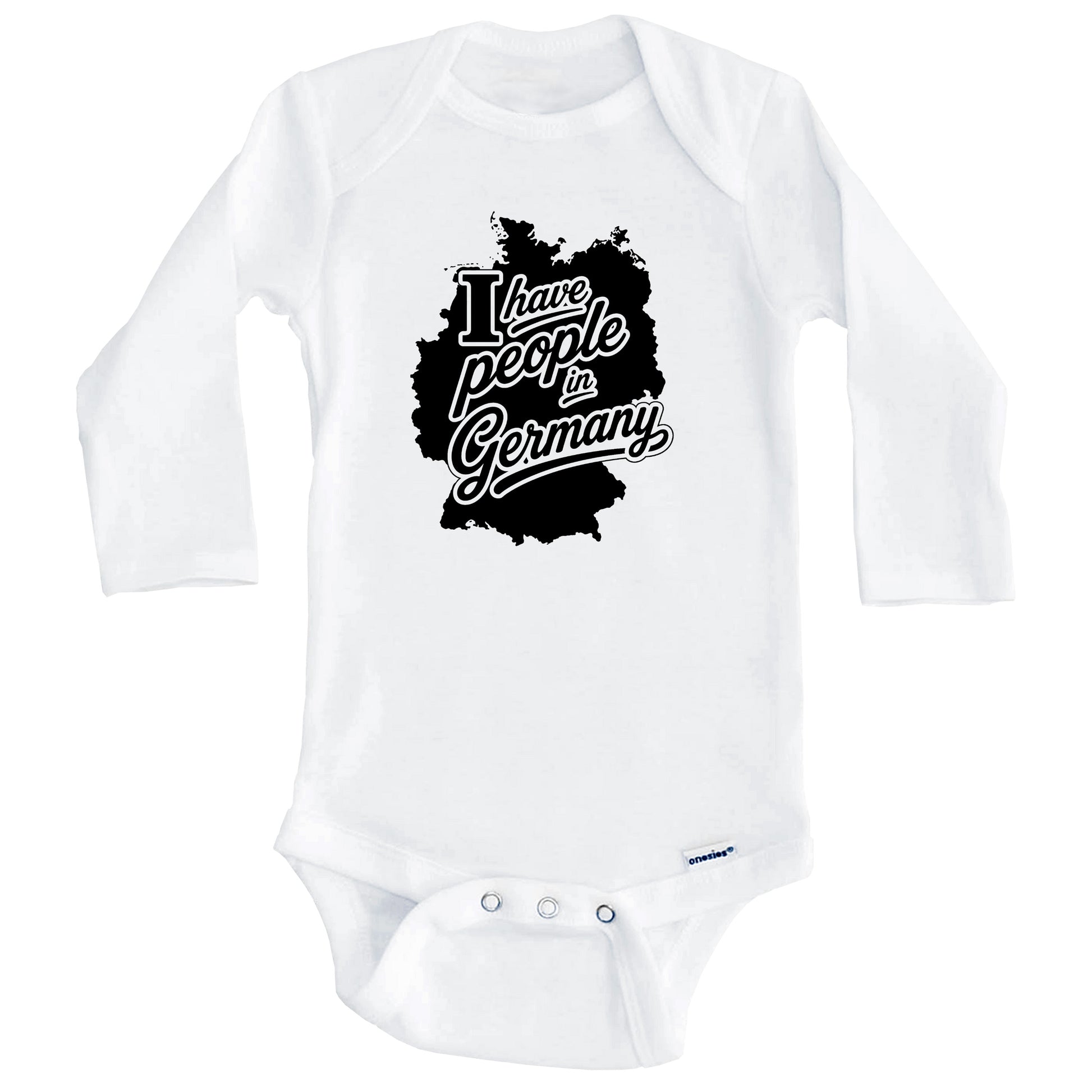I Have People In Germany Country Silhouette Baby Bodysuit (Long Sleeves)