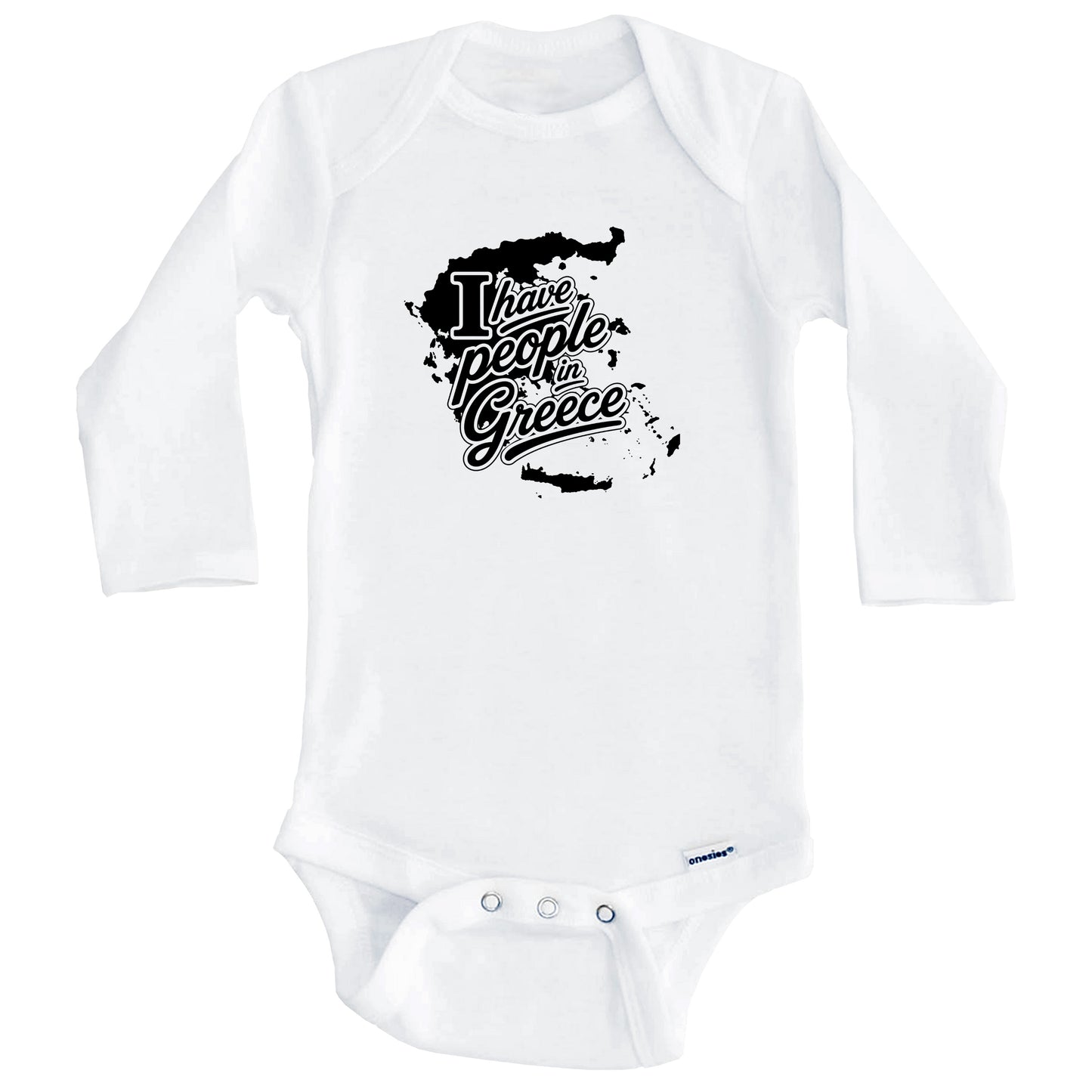 I Have People In Greece Country Silhouette Baby Bodysuit (Long Sleeves)