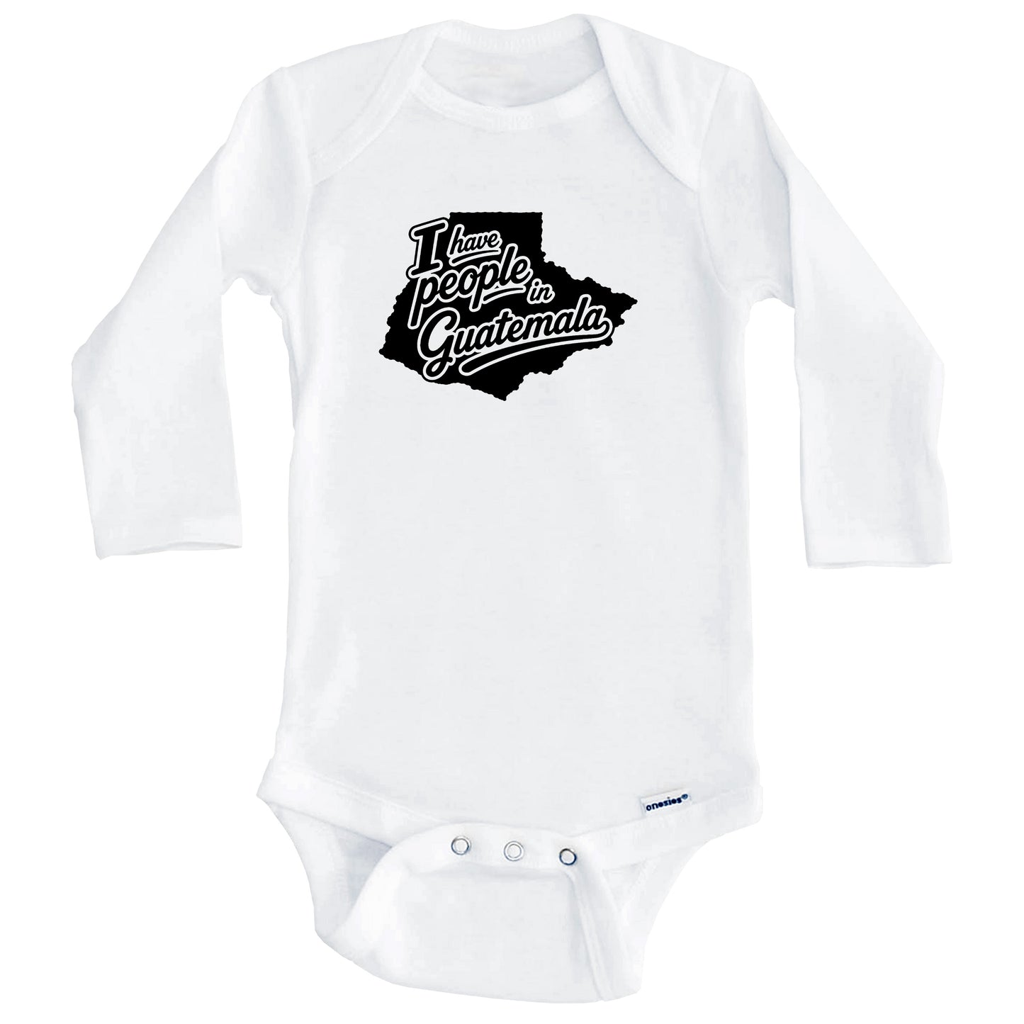 I Have People In Guatemala Country Silhouette Baby Bodysuit (Long Sleeves)