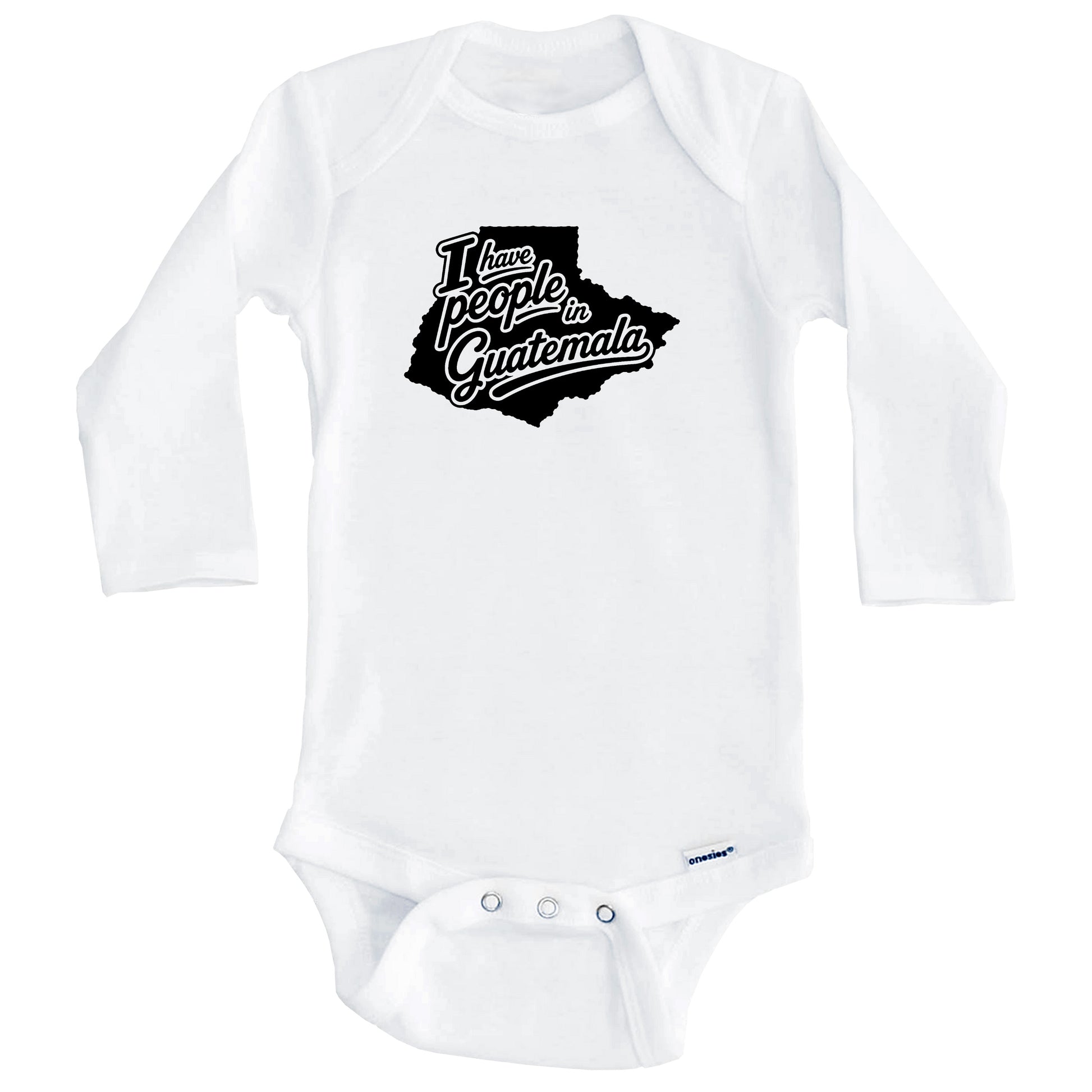 I Have People In Guatemala Country Silhouette Baby Bodysuit (Long Sleeves)