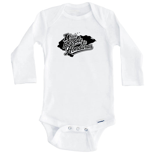 I Have People In Honduras Country Silhouette Baby Bodysuit (Long Sleeves)