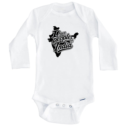 I Have People In India Country Silhouette Baby Bodysuit (Long Sleeves)
