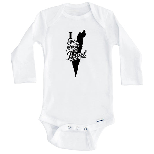 I Have People In Israel Country Silhouette Baby Bodysuit (Long Sleeves)