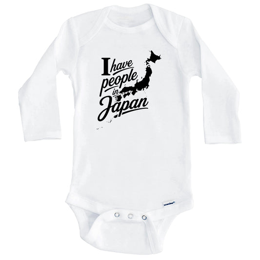 I Have People In Japan Country Silhouette Baby Bodysuit (Long Sleeves)
