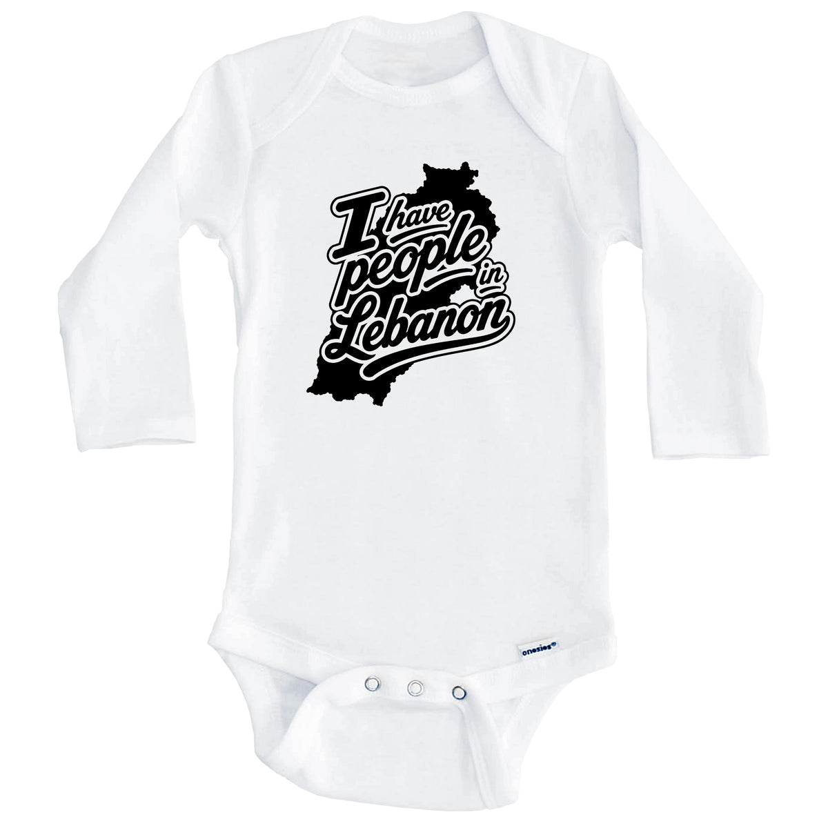 I Have People In Lebanon Country Silhouette Baby Bodysuit (Long Sleeves)