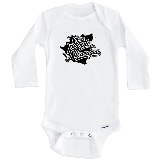 I Have People In Nicaragua Country Silhouette Baby Bodysuit (Long Sleeves)