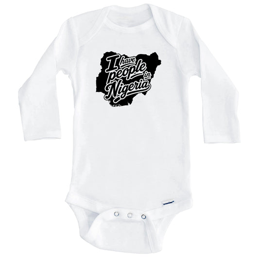 I Have People In Nigeria Country Silhouette Baby Bodysuit (Long Sleeves)