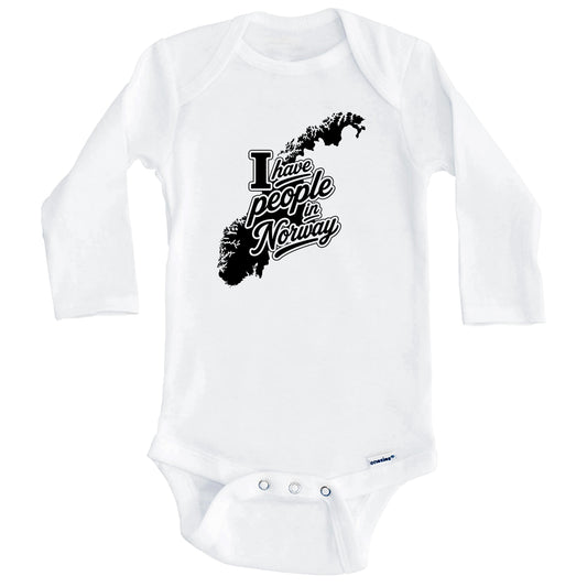 I Have People In Norway Country Silhouette Baby Bodysuit (Long Sleeves)