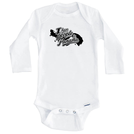 I Have People In Panama Country Silhouette Baby Bodysuit (Long Sleeves)