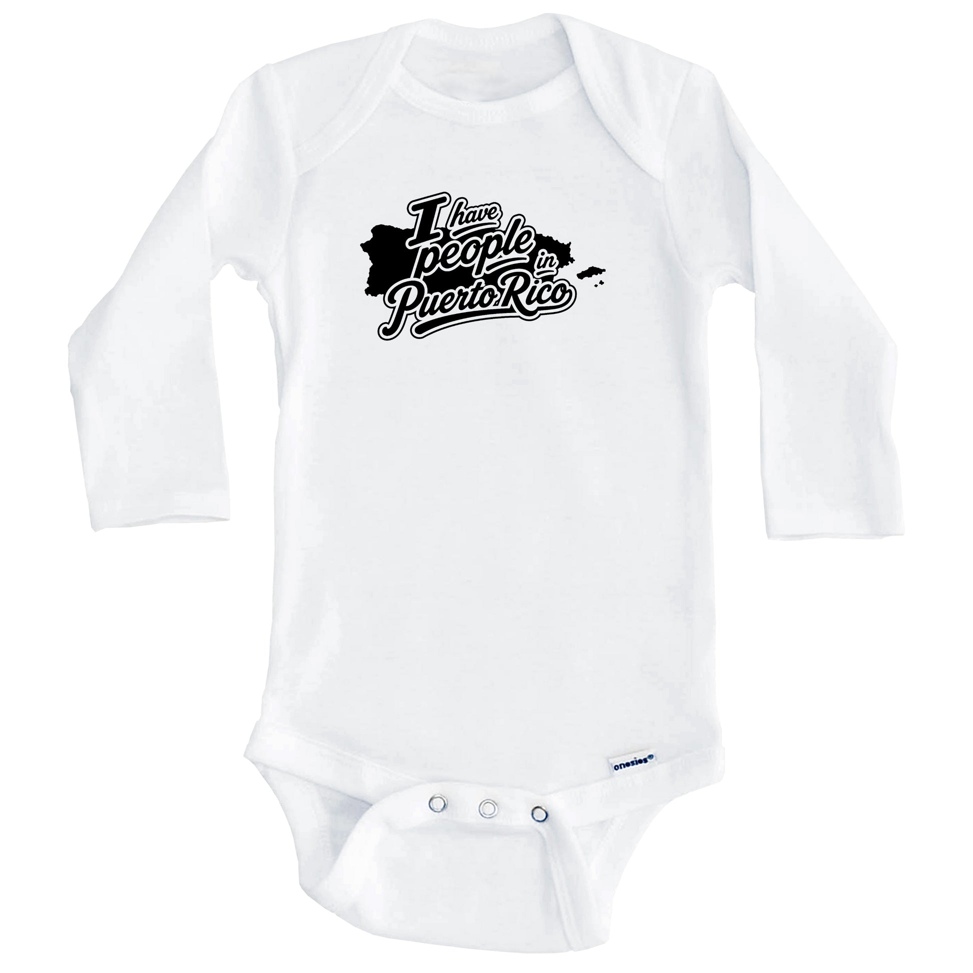 I Have People In Puerto Rico Silhouette Baby Bodysuit (Long Sleeves)