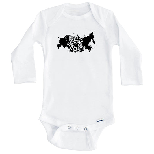 I Have People In Russia Country Silhouette Baby Bodysuit (Long Sleeves)