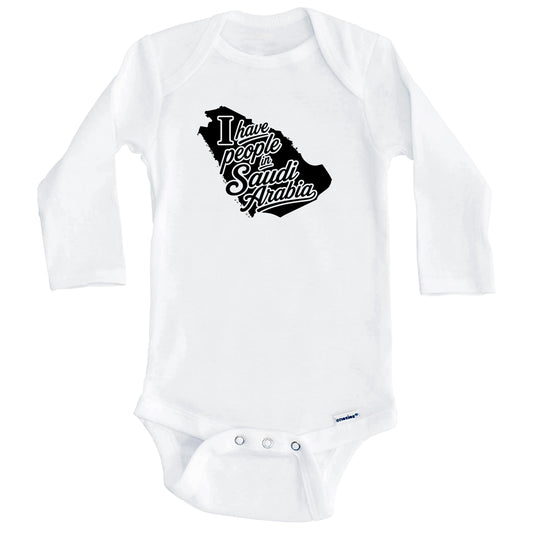 I Have People In Saudi Arabia Country Silhouette Baby Bodysuit (Long Sleeves)