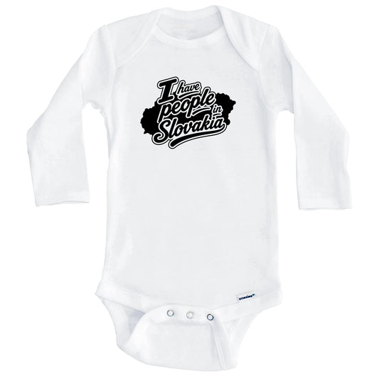 I Have People In Slovakia Country Silhouette Baby Bodysuit (Long Sleeves)