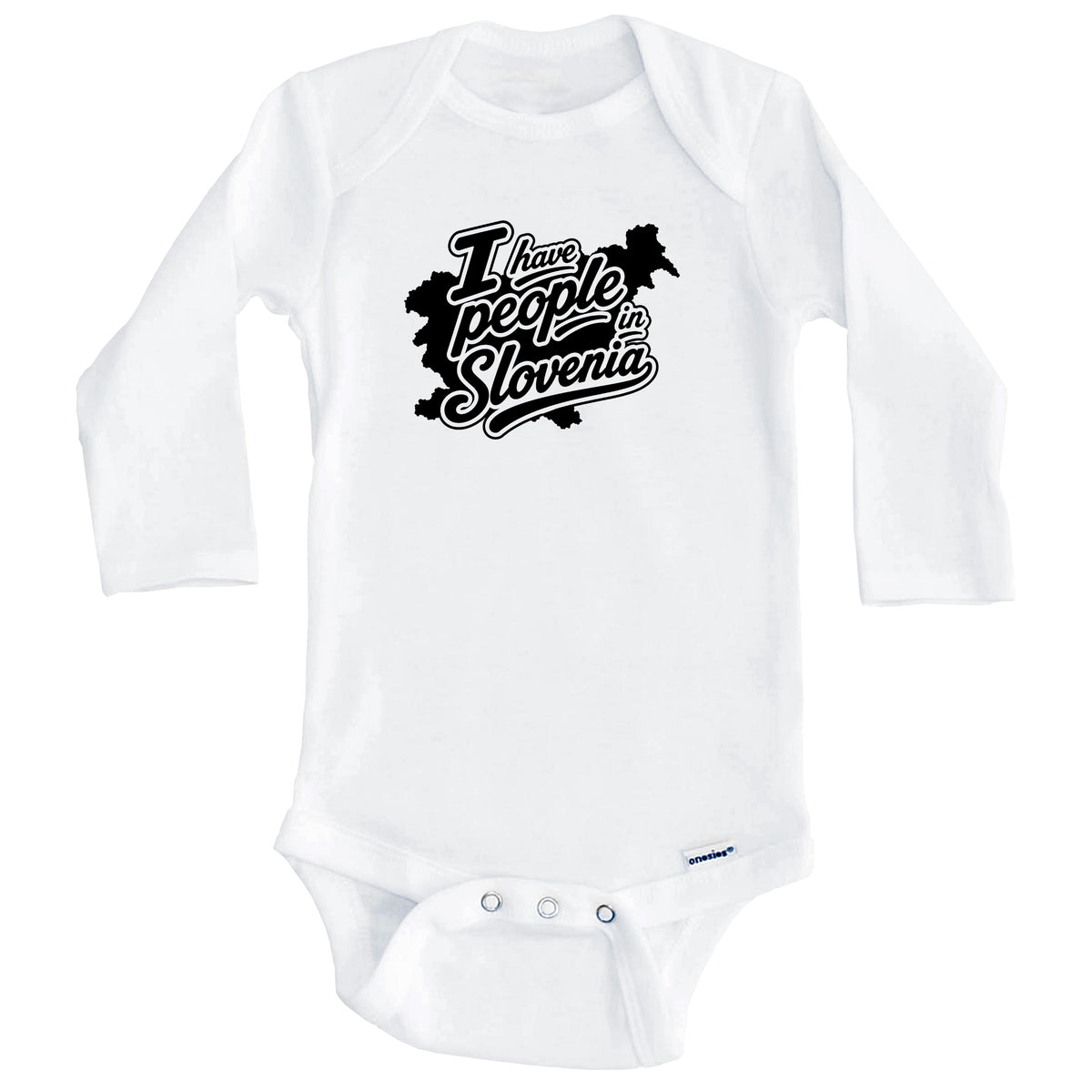 I Have People In Slovenia Country Silhouette Baby Bodysuit (Long Sleeves)