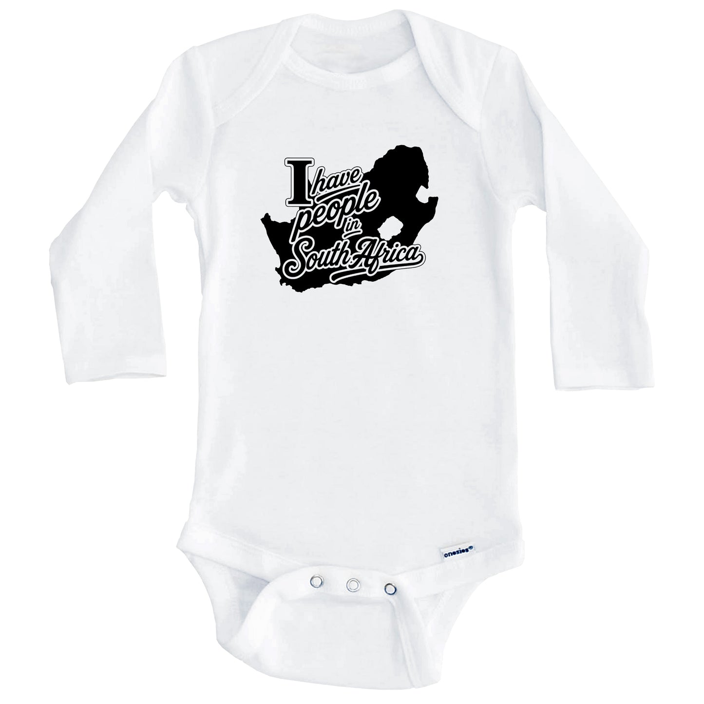 I Have People In South Africa Country Silhouette Baby Bodysuit (Long Sleeves)